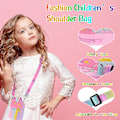 Miniatyrbillede 3 af 5: Enhjørning Stretch Pouch Piger Skuldertaske (Farve), Silikone Stretch Sensitivt Legetøj Marmorpung Push Boble Crossbody Taske, Angstlindring til Børn, Gi