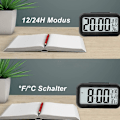 Miniatyrbild 4 av 5: Digital väckarklocka för sovrum, batteridriven, 12/24 h display, snooze-funktion för tungsovare, barn