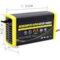 Miniatyrbillede 2 af 5: Because Batterioplader, 12V 6a Intelligent Reparationsopladning til Motorcykler, Biler, SUV'er, Tørbatterier, Vandbatterier, Blybatterier EU Stik