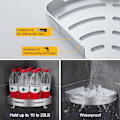Miniatyrbillede 2 af 4: Hjørnebruseshylde uden boring, badeværelsesopbevaring, brusesupport, rustfrit aluminiumsæt med 2 sølvkroge