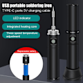 Miniatyrbillede 4 af 5: USB smart elektrisk loddekolbe, multifunktionel loddepen med temperaturjusteringsfunktion fra 300 til 450 ℃ til reparation og vedligeholdelse af
