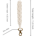 Miniatyrbilde 2 av 5: Bohemian Lace Keychain Armbånd Håndlaget Håndledd Nøkkelring Holder Håndledd Lanyard Damer Jenter