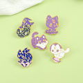 Miniatyrbillede 4 af 5: （5 stk.） søde tegneserie mønster emalje pins til rygsække, badges, hatte, tasker, revers, damer, piger, børnetilbehør