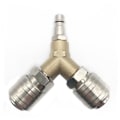 Miniatyrbilde 1 av 5: Trykkluftfordeler, trykkluftkobling, trykkluftbryter, med to 1/4 tommers gjengede koblinger, i rustfritt messing