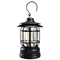 Pikkukuva 1 / 5: Vintage LED-retrolamppu 1000 LM aurinkoenergialla ja USB:llä ladattava, kannettava COB, vedenkestävä, hätätilanteiden taskulamppu ripustuskoukulla
