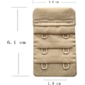 Miniatyrbillede 5 af 5: Beige 3-pak bløde og komfortable bh-forlængere til kvinder med 2 kroge, 6,1 cm x 3,8 cm