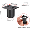 Miniatyrbillede 3 af 5: (Sort, Højde 50mm) 4 stk Justerbare Møbelben Sengeløse Løft Møbler Aluminiumlegering Ben til Seng Base, Skab, Bord