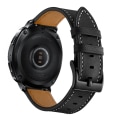 Miniatyrbillede 2 af 4: Læderrem, ægte læderrem, egnet til Samsung Watch 3/4, 22mm (sort)
