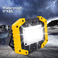 Miniatyrbilde 4 av 5: Oppladbar LED arbeidslampe - Rrojector batteridrevne sikkerhetslys 30W med 3 COB flomlys campingplassmoduser med vanntett USB for fiske, fottur (batt