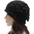 Miniatyrbilde 2 av 5: （Svart）Våren Høst Beanies Dame Håndlaget Heklet Slouchy Beanie