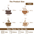 Miniatyrbild 2 av 5: 1 set med 4 kaffeklistermärken för latte, mocha, cappuccino och bruna väggar - avtagbara vinyldekaler för kök, kafé, bar och vardagsrum