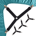 Miniatyrbilde 1 av 5: Sengestroppe Triangle Tilpasset Lakenfeste Elastisk Madrassholder Justerbar Lakenstrammer Suspender Madrassstropp 4 Stykker Svart