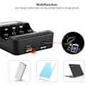 Miniatyrbild 4 av 5: Lii-500 Batteriladdare Intelligent Laddare med 4 Batteriplatser LCD-display för Ni-Mh Ni-Cd Li-Ion Uppladdningsbara Batterier Stöd, (Laddare)