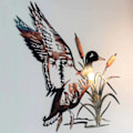 Miniatyrbild 5 av 5: Väggkonst i metall med mallardand för hemmet - Inredning till vardagsrum - Metallhantverk