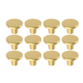 Miniatyrbilde 1 av 5: 12 stk skuffeknapper, gull møbelknapper, runde dørhåndtak, gylne messing skap knotter, med avskårne skruer for kommode, garderobe, skap, kopp