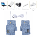 Miniatyrbilde 4 av 5: USB-oppvarmede hansker for kvinner og menn, vinterhansker, varme datamaskin-hansker (blå), full og halv oppvarmede fingerløse håndvarmere