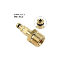 Miniatyrbillede 2 af 5: (50 × 23 × 23) M22 adapter til højtryksrenser i massiv messing og K-serie udgangstilslutning til Karcher, Nilfisk