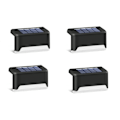 Miniatyrbillede 1 af 4: Solcellelampe Sol Trin Lys til Landskabsvægdekoration, Sort (Varm Hvid 4stk)