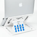 Miniatyrbillede 3 af 3: Bærbar computer stand til skrivebord, foldbar laptop stand, justerbar computer stand (hvid)