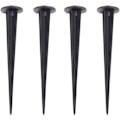 Miniatyrbilde 1 av 3: Sett med 4 solcellelamper for plen, landskapsbelysning, gulvplugger for hage, erstatning for gulvspiker, julelys (160 mm, svart)
