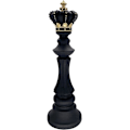 Miniatyrbilde 1 av 5: Sjakkbrikke skulptur ornamenter sjakkfigurer retro hjem dekorasjon enkel moderne sjakkbrikke ornamenter skrivebords ornamenter (Svart)