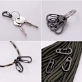 Miniatyrbillede 4 af 5: Mini karabinhage, nøgle karabinhage til campingplads, Mousqueton clip (10 stk. sort)