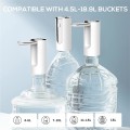 Miniatyrbillede 4 af 5: Elektrisk flaskedispenser (sølv): pumpe til drikkevandsflasker, USB-genopladelig, vanddispenser til flasker fra 3,8 til 18,9 liter, pumpe til