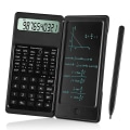 Miniatyrbild 1 av 5: Vetenskaplig miniräknare (svart) Ultratunn med raderbar skrivtavla, matematik/geometrifysik miniräknare/10-siffrig LCD-miniräknare för kontorsberäkning