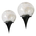 Miniatyrbilde 4 av 5: Solcelledrevne hagelys, vanntette varmhvite LED-sprukne glasskuler for utendørs stier, uteplass, hageplen, dekorasjoner, 1 globe (3,9 tommer)