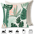 Miniatyrbilde 2 av 5: Putetrekk 45 x 45 cm, sett med 4 putetrekk i bomull og lin, putetrekk for sofa, utendørs hage seng sofa puter (18-CoconutPa