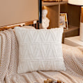 Miniatyrbilde 1 av 5: 6 stk hvite myke plysj ull korte fløyel dekorative putetrekk luksusstil for sofa soverom hvite 45 x 45 cm