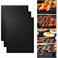 Miniatyrbillede 1 af 5: 3 stk./Lot 33 x 40 cm tommer i teflonfiber genanvendelige non-stick grill RTI Capis de ark let at rengøre udendørs picnic Stege madlavning sorte værktøjer