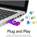 Miniatyrbillede 2 af 3: 2 stk. (sort) USB-flashdrev 16 GB USB-flashdrev-stik USB-flashdrev-lagerroterende disk til bærbar computer/pc/bil