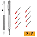 Miniatyrbillede 1 af 5: Metal sporingspunkt, 2 stk. lomme sporingspen med 8 stylusspidser, sporingspen med magnet med skridsikkerhed, til træ, keramik, glas