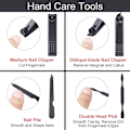 Miniatyrbild 4 av 5: Manikyr Pedikyr Kit, 7 st Professionell Nagelklippare Set, Rostfri