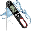 Miniatyrbild 1 av 5: Vikbar digital kökstermometer köttermometer med stor LCD-skärm och vikbar sond för grillning bif kött stek vin-b