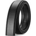 Miniatyrbillede 1 af 5: Herrebælte, automatisk, 36 mm læderbælte til mænd til kjole og afslappet tøj, mikrojusterbart og klippebart design Længde 120 cm