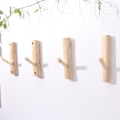Miniatyrbillede 1 af 4: Pakke med 4 trægrensvægskroge, vægmonterede træknager, rustikke dekorative klæbelige kroge, nøgleholder, håndklædestang, (bredde 2,5 cm-3 cm)