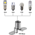 Miniatyrbild 4 av 5: 10 st E10 LED-lampsockel skruvsockel lamphållare för elektriska testaccessoarer hemexperimentkrets