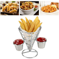 Miniatyrbilde 2 av 5: Metall Fransk Fries Holder, Buffet Cone Snack Display Stand Kan Brukes Til Å Holde Friterte Snacks Kyllingfilet