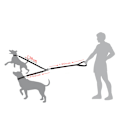 Miniatyrbilde 5 av 5: Dobbel hundekobbel for 2 hunder, hundekobbel, dobbel hundekobbel 360° flokefri, multifunksjonell avtakbar kobbel, absorberende elastisk materiale