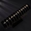 Miniatyrbillede 4 af 5: (Leo) Kreativt symbolversion af de tolv stjernetegn rhinestone papir kort halskæde med kraveben kæde