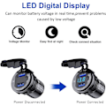 Miniatyrbillede 2 af 5: QC3.0 Vandtæt Motorcykel Bil USB Oplader, 12/24V Aluminium Legering Dobbelt USB Oplader Stik, med Strømbryder og LED Voltmeter til Biler, Både, ATV'er