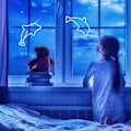Miniatyrbild 3 av 3: LED-neonljus för väggdekoration, USB- eller batteridriven, klöverformad dekoration för sovrum, flickrum.