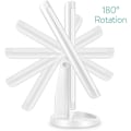 Miniatyrbillede 5 af 5: Navaris LED lysspejl 3 sider til installation - Spejl Foldbart triptykon makeup på fod med forstørrende effekt X2 x3 - Batteri eller USB - Hvid