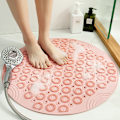 Miniatyrbild 1 av 3: PVC Rund halkfri badrumsmatta Hushåll Duschrum Hydrofob Snabbtorkande Sugkopp Golvmatta Badrum Massage Fotdyna, Rosa