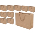 Miniatyrbilde 5 av 5: 10 stk Kraftpapirposer Store Julegaveposer Håndveske med Håndtak Gaveposer Resirkulerbar Emballasje Godteposer Brun Tote Bag