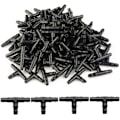 Miniatyrbillede 1 af 5: 100 stk. T-stykke vandingssystem 1/4 \"gaffelforbindelse drypvanding T-rør - PVC sprinklerhoved drypvanding automatisk vandingssystem kit