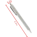 Miniatyrbillede 4 af 5: 3 funklende krystal diamant kuglepenne (sølv) metal kuglepenne med 0,7 mm sort blæk refill, klik pen, business bryllup skole kontorartikler