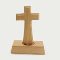 Miniatyrbillede 2 af 5: 5 tommer krucifiks stående trækors med rektangulær base - kristne kors ornamenter til hjemmekontorbutik - træ dekorative religiøse gaver